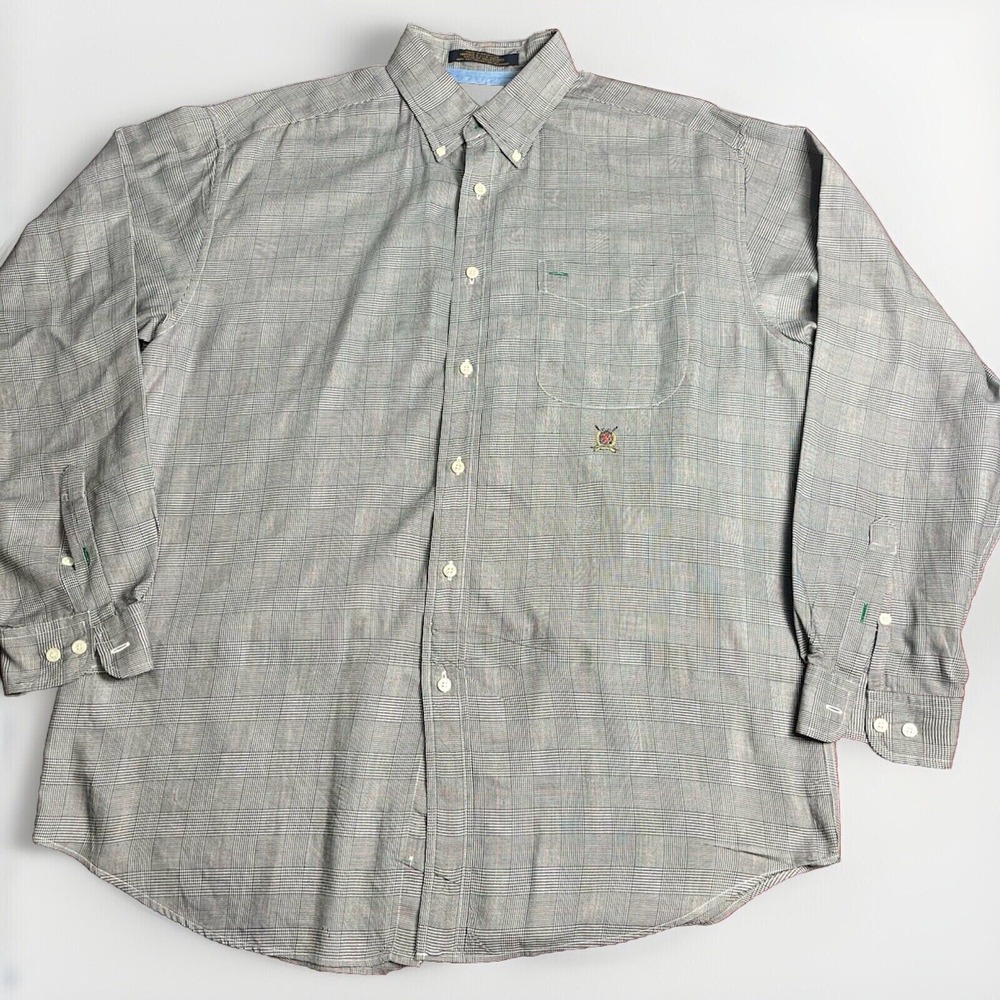Tommy Hilfiger Multicolor Plaid Button Up Long Sleeve Mens Dress Shirt Sz(L)